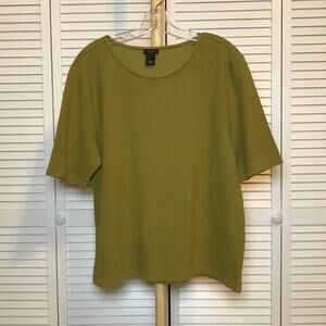 Ann Taylor Factory Round Neck Short-Sleeve Blouse XL